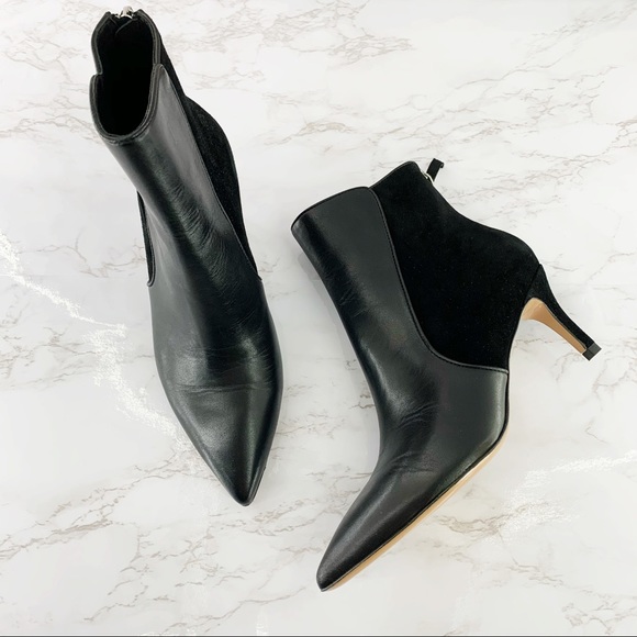 Veronica Beard Shoes - Veronica Beard Josie Black Leather Booties Pointed